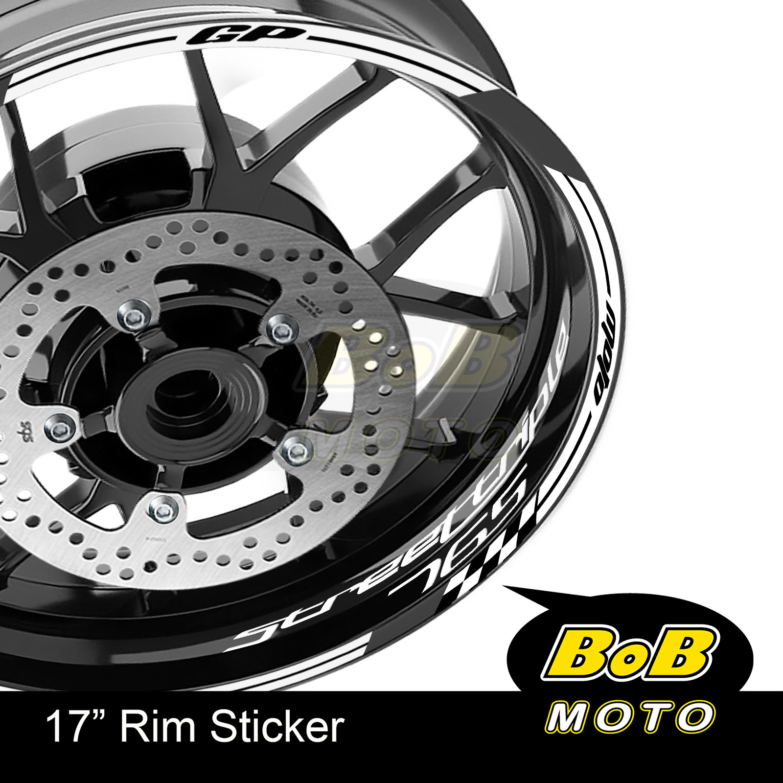 17" Rim White Wheel Decals Stickers For STREET TRIPLE 765 R/RS 17-18 - Picture 20 of 21